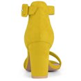 thumbnail image 3 of Sandalias de Tacón Alto Allegra K para Mujer Zapatilla Con Punta Abierta Correa de Tobillo Amarillo 40, 3 of 5