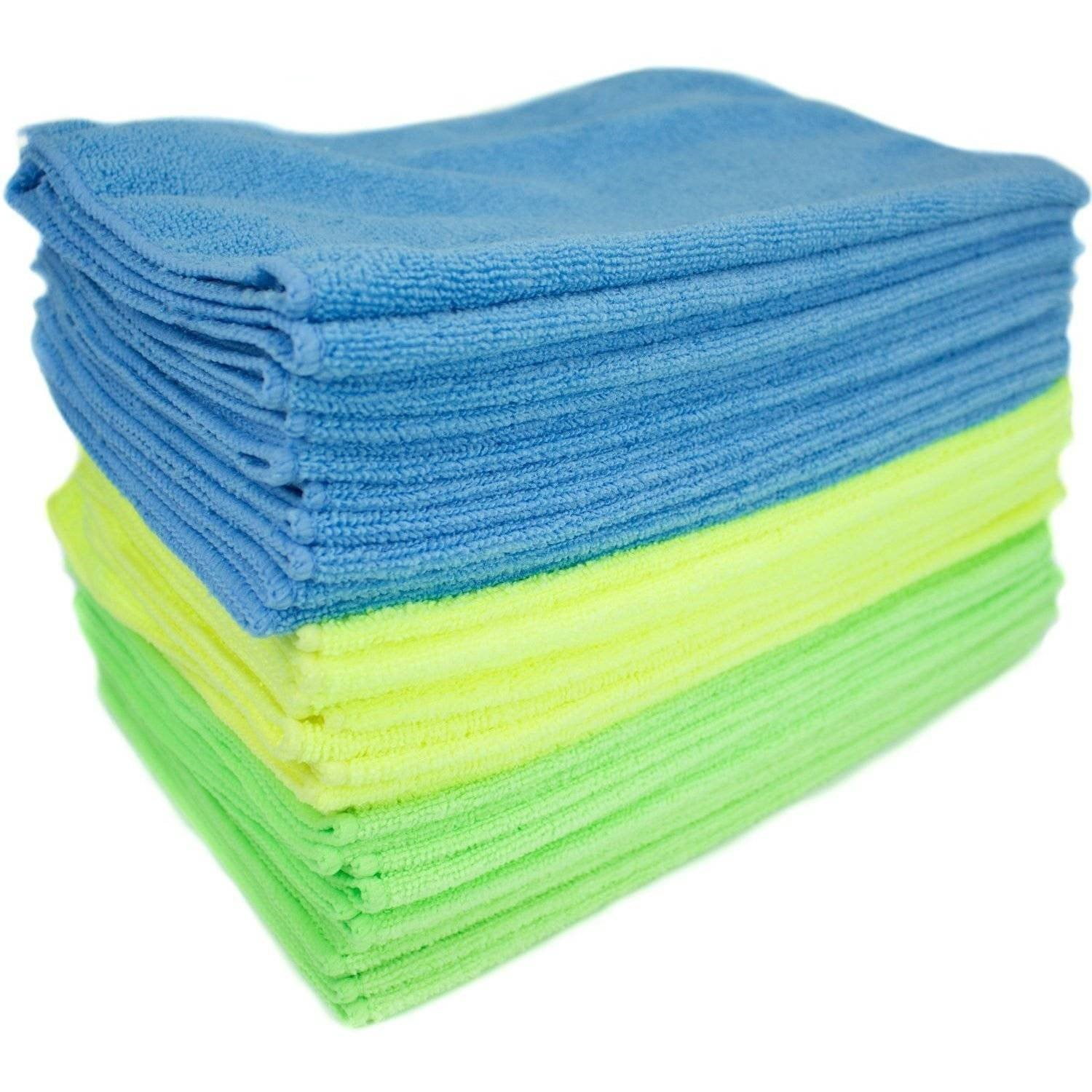 Microfiber Cleaning Cloth,12 Pack Cleaning Rag,Cleaning Towels with 4 Color  Assorted,11.5X11.5(Green/Blue/Yellow/Pink)