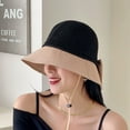 thumbnail image 4 of CoCopeanut Breathable Women's Hat Summer Beach Big Brim Straw Seaside Sun Hat Travel Women's Panama Sun Protection Felt Hat Sun Visor Gift, 4 of 6
