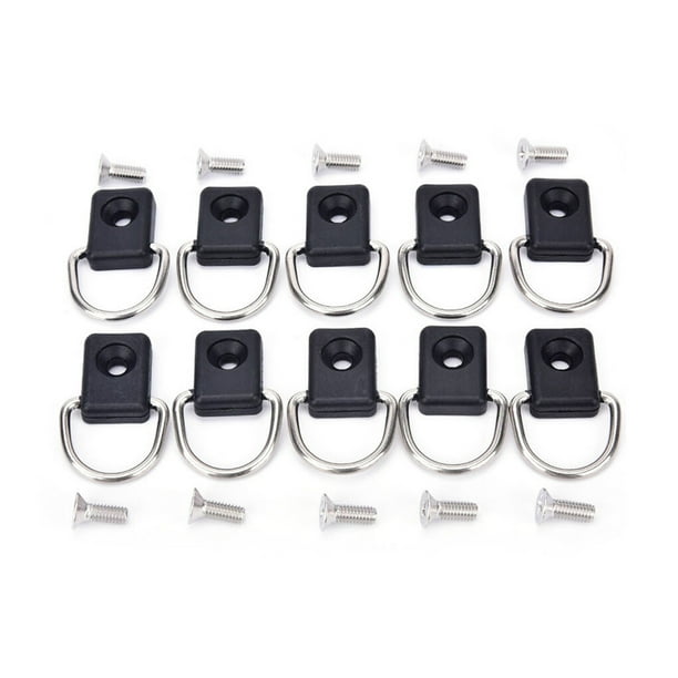 Sidaley 10 piezas de amarres de Kayak de acero inoxidable RV, remolque, cama de camión, anillos de amarre, hebilla, correa de superficie, Type4 NO4