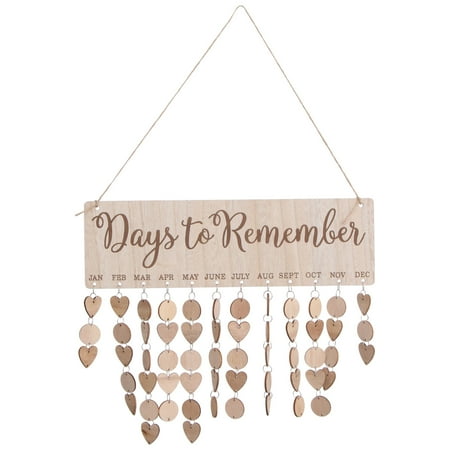 

HOMEMAXS Wooden Calendar Hanging DIY Calendar Pendant Reminder Board Plaque Craft Gift Hanging Decoration for Home Living Room Bedroom