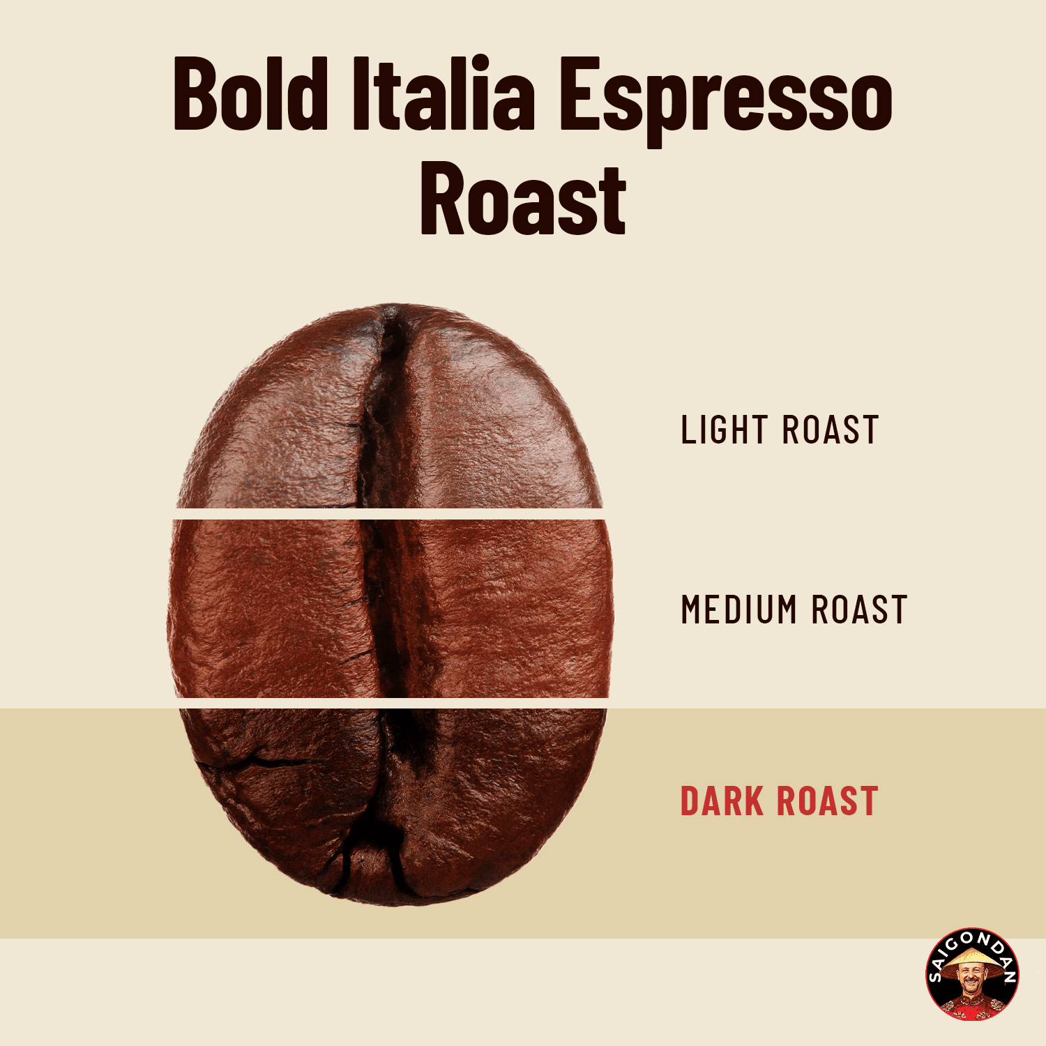 SaigonDan Celebration Espresso Roast Coffee — Bold Italian-Style Blend, Arabica + Robusta, Whole Bean, 12 oz