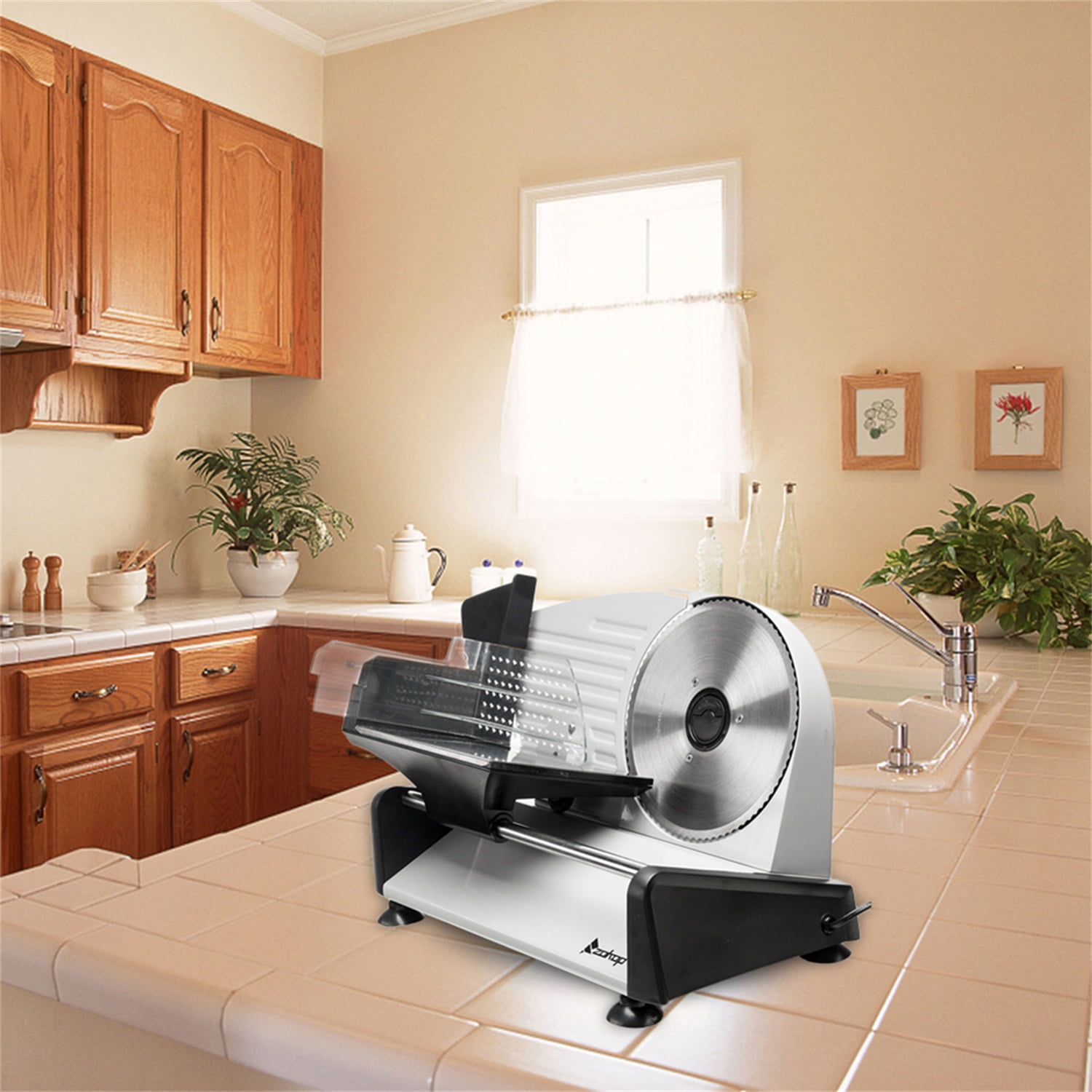 Kadyn 110V/150W 7.5" Semi-automatic Gear Cutter Deli Food Machine Home Deli Food Slicer, Electric Meat Slicer, Gray Kadyn 110V/150W 7.5" Semi-automatic Gear Cutter Deli Food Machine Home Deli Food Slicer, Electric Meat Slicer, Gray