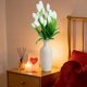 thumbnail image 5 of Seda Flor de magnolia artificial de 7 cabezas, tallos de magnolia blancos para decoración del hogar y centros de mesa (1 unidad) JASKFLY, 5 of 9