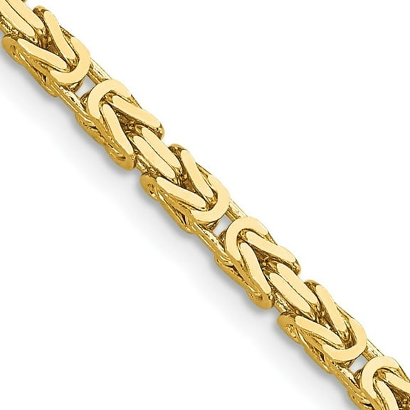 Auriga Fine Jewelry 14K Yellow Gold 2.5mm Byzantine Chain Necklace for Women 16"