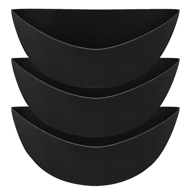 3PCS Macetero semicircular acolchado, Almohadilla reutilizable para cesta de jardín acolchada L 16 pulgadas