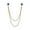 Green, variant on Grofry Men Suit Pin Rhinestone Decor Double Chains Anti-slip Dress-up Polished Coat Collar Pin Coat Brooch Adult Clothes Hats Bags Jewelry