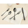 thumbnail image 4 of Unique Bargains 20 Pcs Stainless Steel Flatware Set Mirror Polished Cutlery Black, 4 of 6