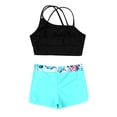thumbnail image 4 of Hansber Kids Girls Sports Swimming Workout Outfits Backless Tank Top Camisole Vest with Elastic Wide Leaf 10, 4 of 5