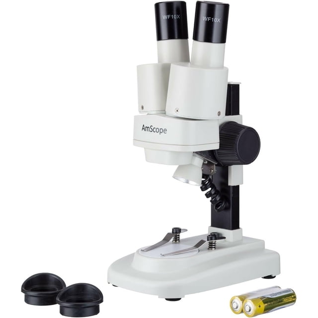 Microscopio Estéreo Binocular para Niños AmScope 10X-20X con Luz LED