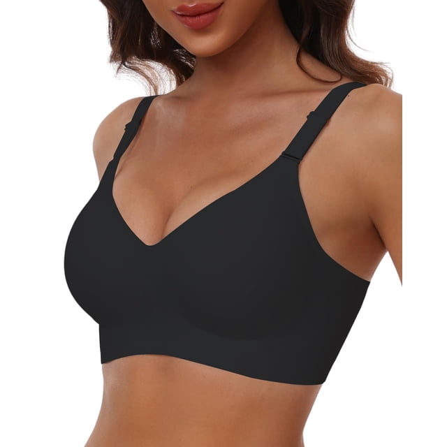 Sujetador inalámbrico de cobertura total HORIZUN para mujer, negro, talla M