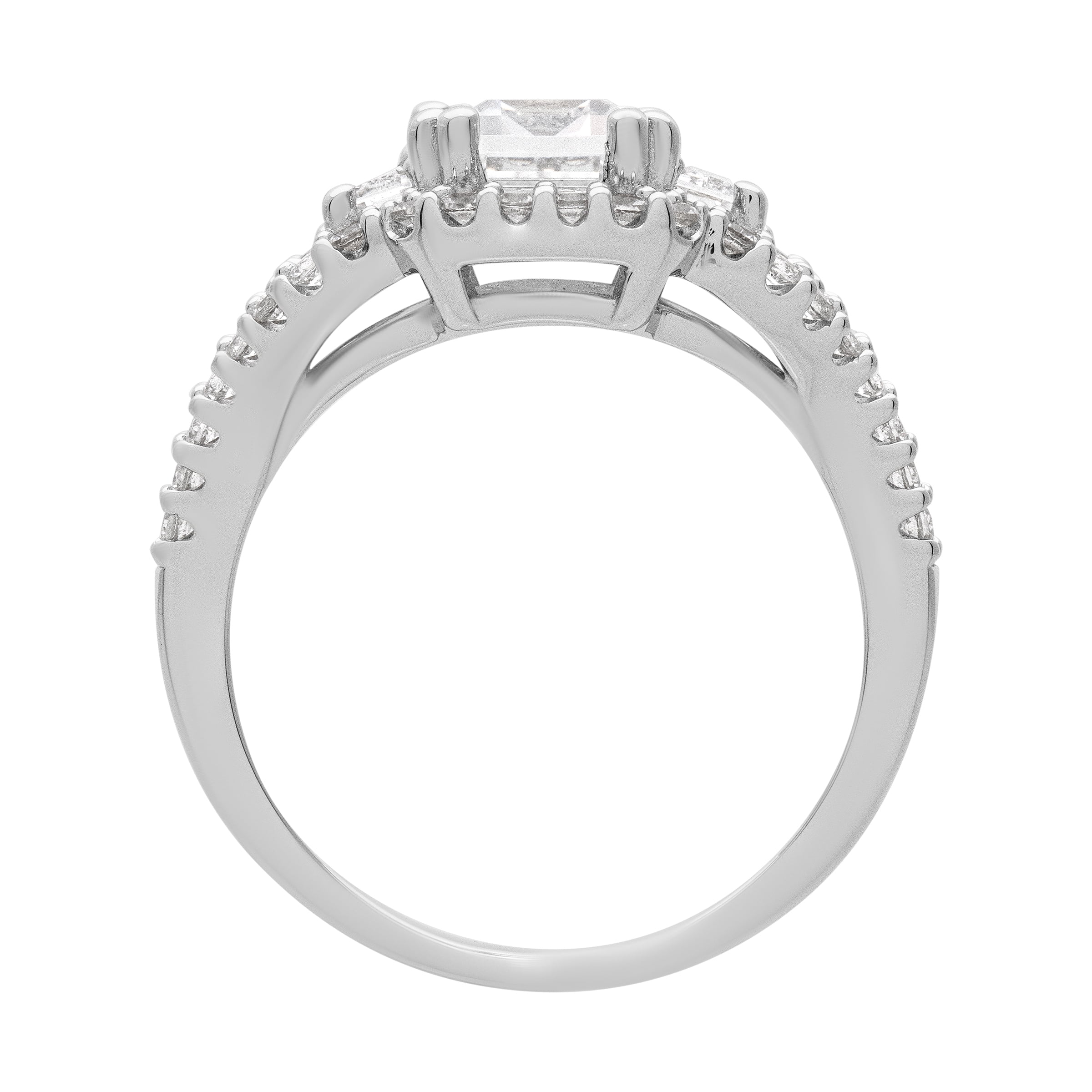 Keepsake 2 7/8 Carat TGW Created White Sapphire "Allure Gem" Women's Engagement Ring in Sterling Silver