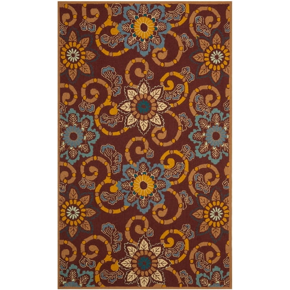 SAFAVIEH Four Seasons Deziree Floral Area Rug, Burgundy, 4' x 6'