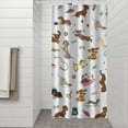 thumbnail image 2 of Cartoon Dachshund Shower Curtain 36"x72" ,Bathroom Decorative Shower Curtains Set with 12 Hooks,Modern Waterproof Washable Shower Curtain, 2 of 6
