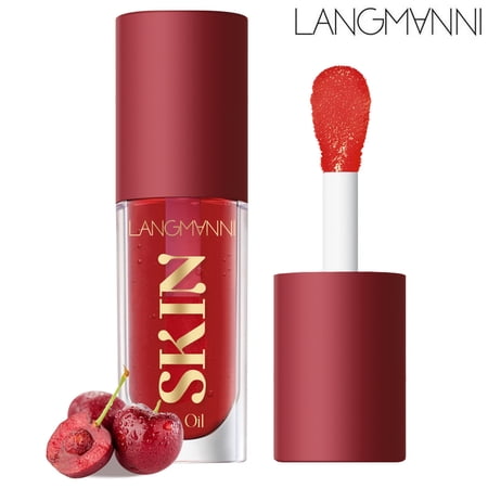 LANGMANNI Moisturizing Lip Oil,No-Sticky Lip Gloss Lip Balm Lip Care,Fruit Flavoured Lip Oil For Dry Lip's Moisturizing Hydrating And Nourishing ((Raspberry))