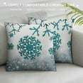 thumbnail image 3 of Qinduosi Teal White flakes Christmas Pillow Covers Set of Xmas Holiday Decoration Print Decorative Outdoor Pillows Farmhouse Cushion Decor for Sofa Bed White, 3 of 5