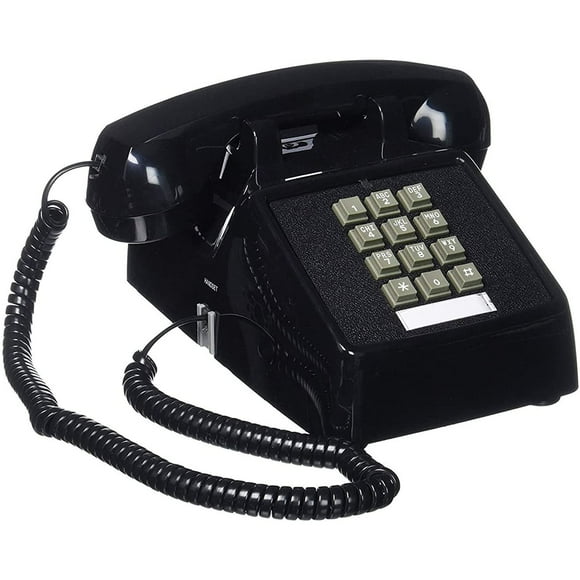 Single Line 2500 Classic Analog Desk Phone with Volume Control, 2 Ports, Handset and Line Cord Included, Black