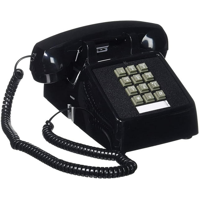 Single Line 2500 Classic Analog Desk Phone with Volume Control, 2 Ports, Handset and Line Cord Included, Black