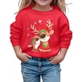 thumbnail image 1 of FYEGRE Chandail en Molleton de Vacances pour Fille Imprimé Festif Manches Longues Col Rond Chandail Confortable Rouge 8-9 Ans, 1 of 4