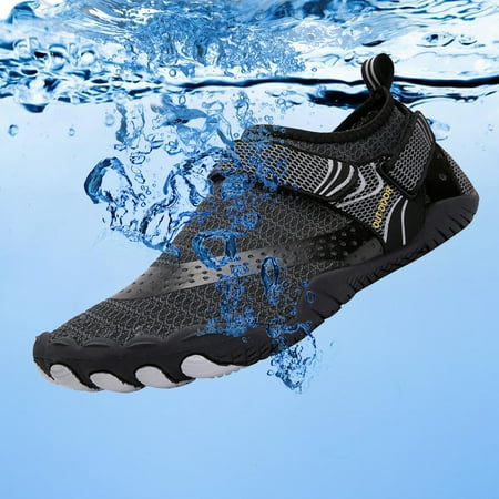 

Cheers US Men Women Water Shoes Aqua Socks Barefoot Sport Yoga Exercise Gray
