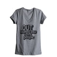 thumbnail image 1 of Out Numbered By Tiny People Women's Fashion Relaxed V-Neck T-Shirt Tee Heather Grey Small, 1 of 3