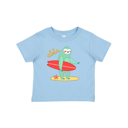 

Inktastic Beach Sloth Surfing Aloha Gift Baby Boy or Baby Girl T-Shirt