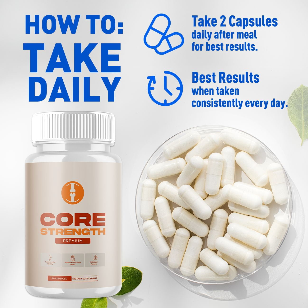 Core Strength Joint Support Pills Advanced Mobility Support Supplement CoreStrength 180 Capsules