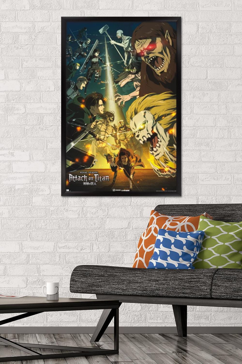 Attack on Titan: Season 4 - Key Visual 3 Wall Poster with Magnetic Frame, 22.375" x 34"