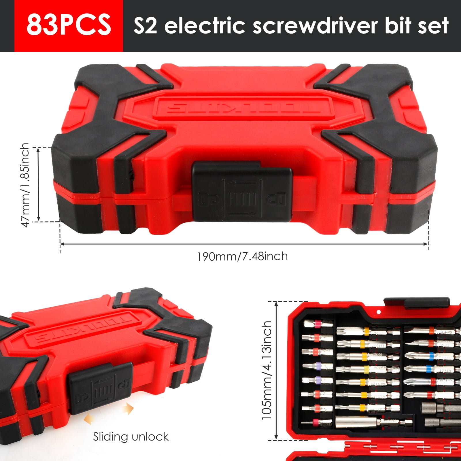 TMWEFUSC 83Pcs Screwdriver Bit Set Security Bits Long Screwdriver Set with Case Magnetic Steel Screw Driver Drill Bit Kit, Hex, Star Bits