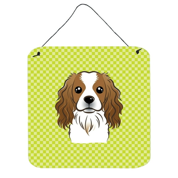 Checkerboard Design with Dog Wall or Door Hanging Prints