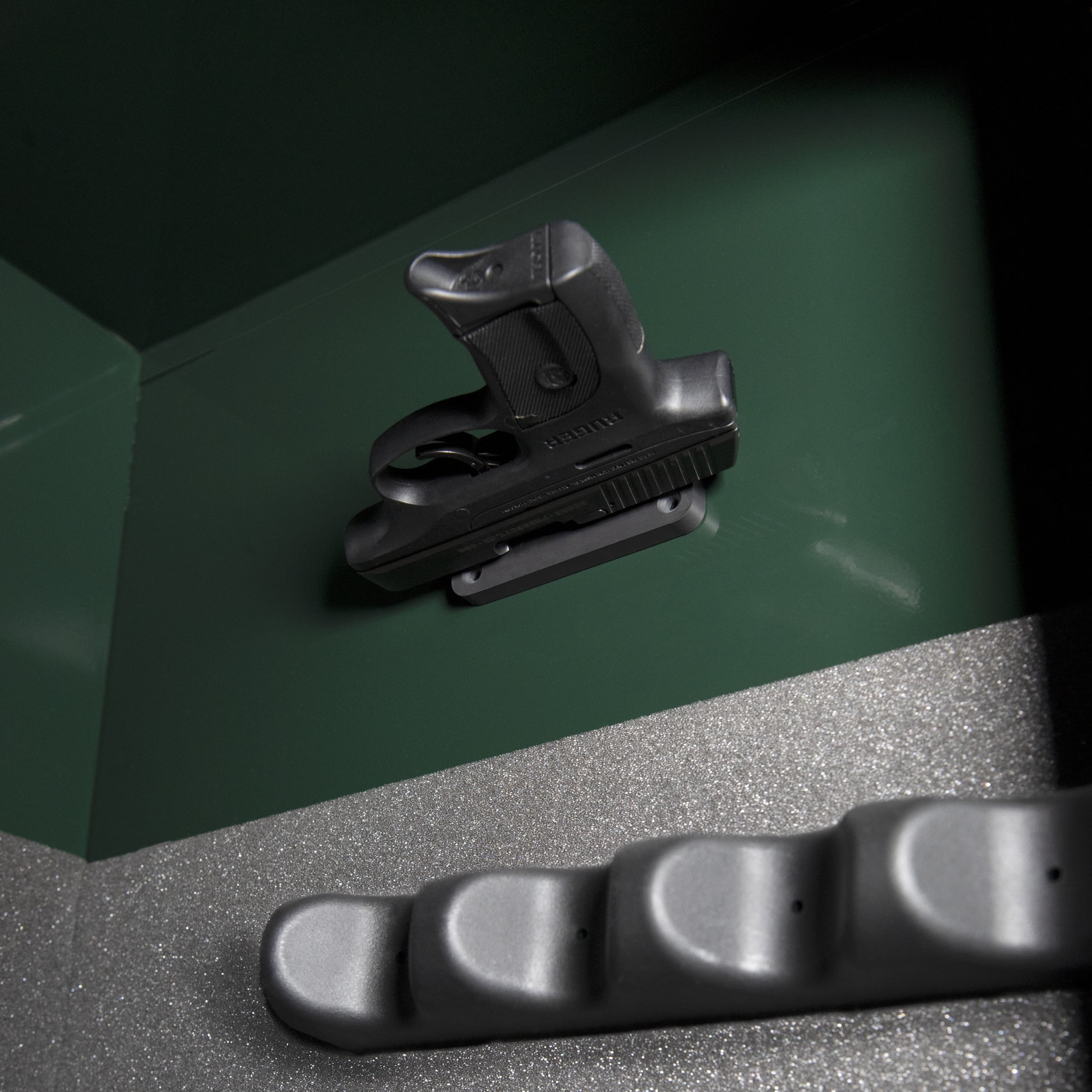 Allen Company Rubber Coated Magnetic Handgun Mount, 20 lbs., Black, Cast Metal, Magnet, Pistol Gun Case Magnet