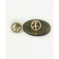thumbnail image 2 of 14k Solid Yellow Gold Peace Sign Logo Stud Earrings Men / Women Push Back 9 MM, 2 of 9