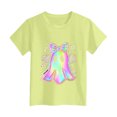 thumbnail image 4 of Toddler Baby Girls Summer Short Sleeve T-Shirts Crew Neck Cute 2t 3t 4t 5t 6t 7t T-Shirts Soft Cotton Casual Daily Wear Gibobby,2-3 Months,Light Yellow, 4 of 5