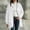 White, variant on IUYRTFE Women's Hooded Zip Up Mid Length Sweatshirt Jacket with Pockets Casual Relaxed Fit Coat