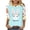 Light Blue, variant on Easter Shirts for Women 3/4 Sleeve Crew Neck Tops Cute Eggs Bunny Print T-Shirt Casual Loose Fit Basic Tees Summer Workout T-Shirts Navy,L