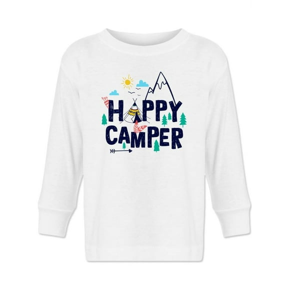 Happy Camper Quote Long Sleeve Toddler -Image by Shutterstock, 2 Toddler
