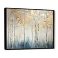 thumbnail image 2 of Designart "Blue And Gold Minimalist Forest II" Forest Floater Framed Wall Art Living Room, 2 of 5