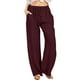 thumbnail image 1 of Pantalones anchos de lino con cintura alta y cordón para mujer: pantalones elásticos tipo palazzo para yoga, ideales para llevar con ropa informal, 1 of 7
