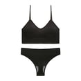thumbnail image 4 of VBTAPA Womens Workout Sets Spaghetti Straps Sports Bra with High Waisted Panties 2 Piece Bikini Lingerie Set Gym Yoga Active Wear Matching Sets Black XL, 4 of 7