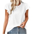 thumbnail image 2 of LOVZFMLL Hauts d'Été pour Femmes T-shirt à Manches Courtes Col Rond, 2 of 8