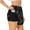 Black, variant on Picia Futuristic Cat Warrior Pattern Women's 2 in 1 Athletic Running Shorts High Waisted Workout Casual Gym Sweat Shorts with Comfy Liner Zipper Pockets-X-Large