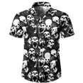 thumbnail image 2 of 2024 Nuevas camisas de calaveras de moda de verano para hombres y mujeres, blusa vintage informal de manga corta para uso diario, blusa holgada de gran tamaño para la calle con solapa para hombre, 2 of 5