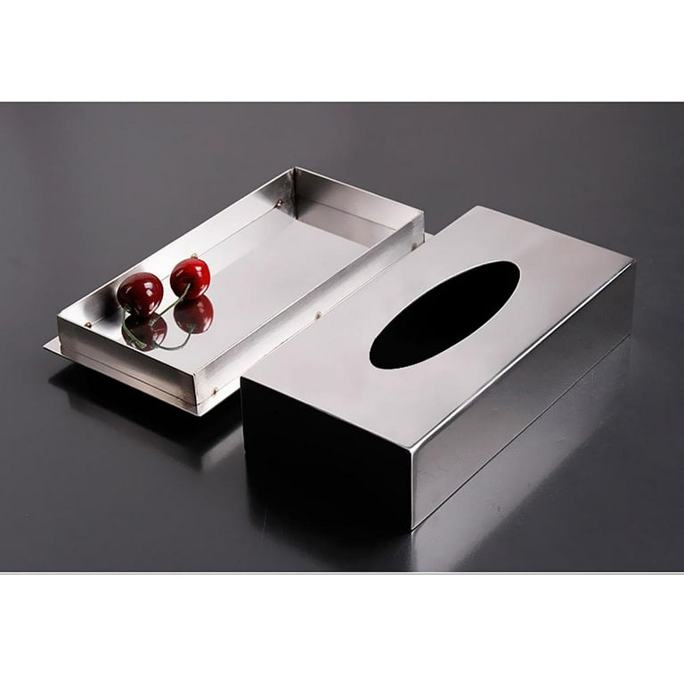 Stainless Steel Tissue Box with Protective Film And - 22 x