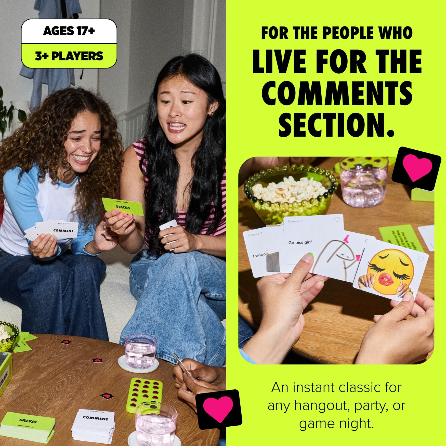 Here for The Comments by Relatable, Adult Party Game Built on Internet Culture, Fun Tailgate Game