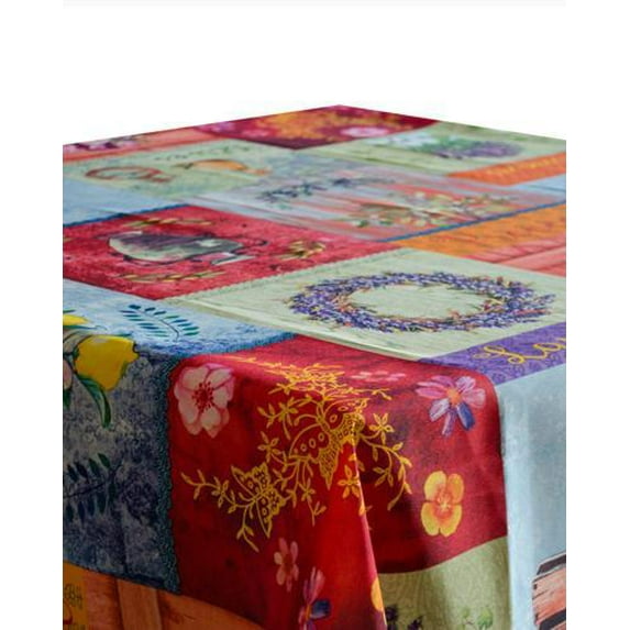 Fiori Colorati 100% Polyester, Stain Resistant Tablecloth 51 x 59 inch