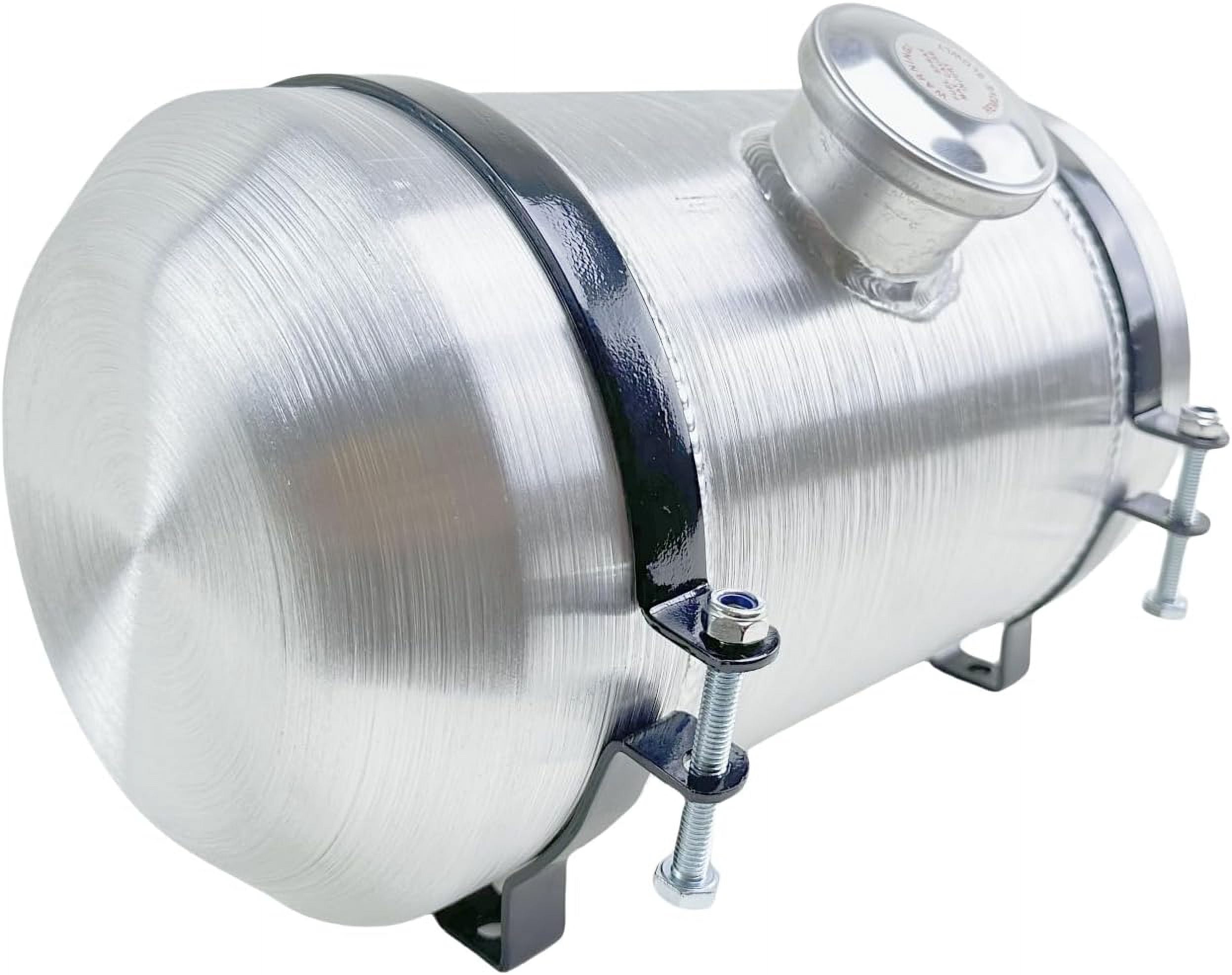 JSD 2.9 Gallon Overall 8x14" Aluminum Round Small Fuel Tank Spun Fuel Gas Tank Cell Center Fill 3/8" NPT