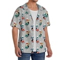 thumbnail image 2 of KLL Skiing penguin Print Men's Shirt Short Sleeve Button Down Summer Cuba Beach Shirts- Medium, 2 of 5