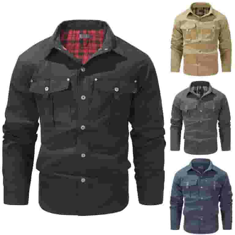 Men's Light Cargo Jacket Buttons Up Long Sleeve Multi Men's Light Cargo Jacket Buttons Up Long Sleeve Multi