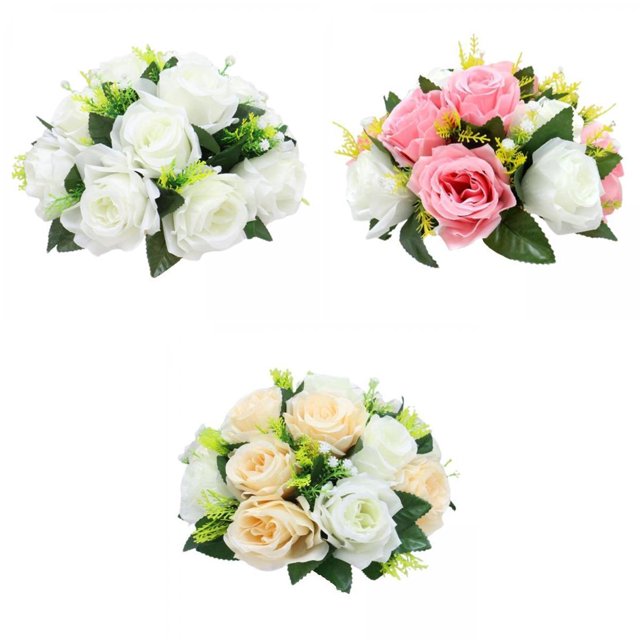 3 piezas rosas artificiales para fiestas, tiendas, decoración de carreteras, accesorios para fotografía Yotijar Bola de rosa de simulación