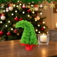 thumbnail image 5 of 11.81 Inch Lime Green Christmas Tree Christmas DecorationsTabletop Decoration Whimsical Curved Plastic Tree with Red Ball Top Artificial Xmas Cloth Bag Base Wrapped for Indoor Home Desktop, 5 of 6